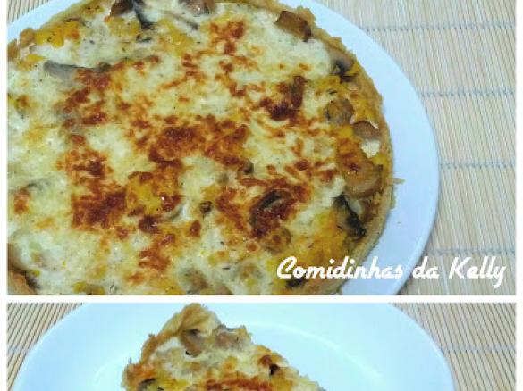 Quiche de pescada e cogumelos