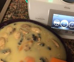 Creme de Alho Francês com cogumelos e cenoura