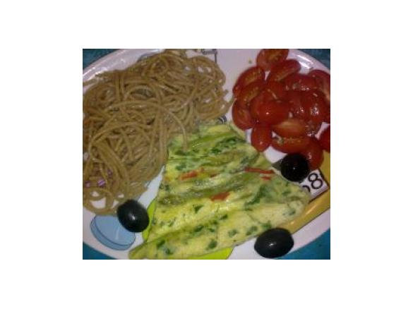 Omelete de espargos a vapor 