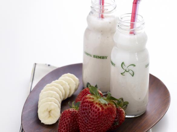 Iogurte líquido de Banana e Morango