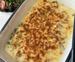 Bacalhau com natas e legumes