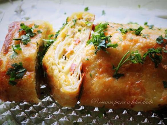 Tortilha de Batata, Enrolada com Chourição e Mozzarella