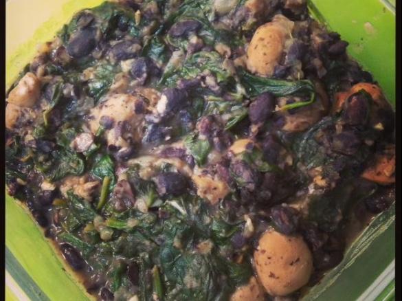 Variante Salteado de cogumelos com espinafres Vegan