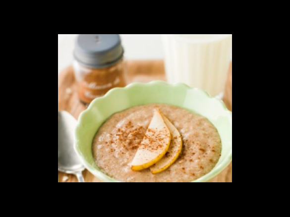 Papas de aveia com pêra