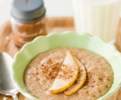 Papas de aveia com pêra