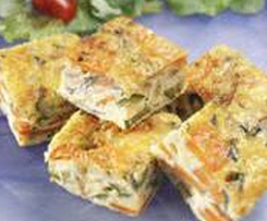 Tortilha de cenoura, courgette e folhas de beterraba