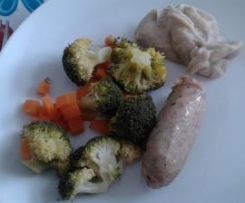 Bangers and Mash (receita tipica inglesa de salsichas com puré)