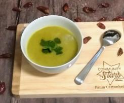 Sopa de curgete com batata doce e Coentros