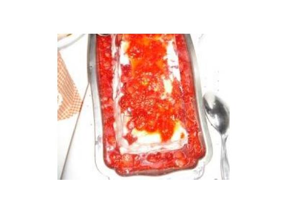 Flan de Morangos com Torta Dan Cake