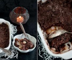 Crumble de Chocolate com Pêras,Gengibre e Noz