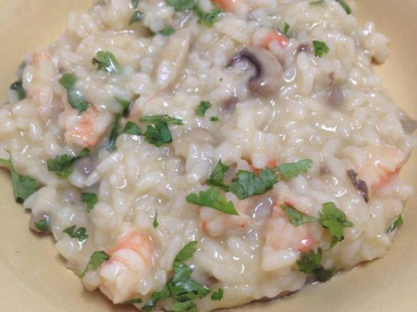 Risotto de Camarão e Cogumelos