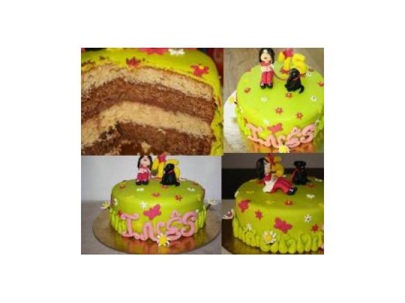 Bolo de baunilha e chocolate