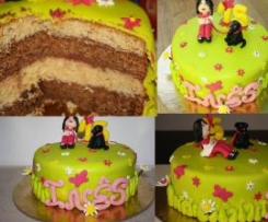 Bolo de baunilha e chocolate