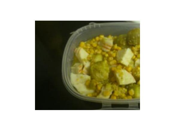 Delícias de lagosta com couves-de-bruxelas e milho