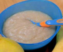 Papa de arroz com banana e maçã