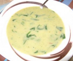 Sopa de feijão frade com agrião