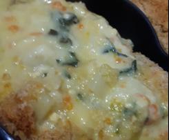 Bacalhau cremoso com espinafres, cenoura e batata cozida (variante ao bacalhau com espinafres e cenoura do cookidoo)