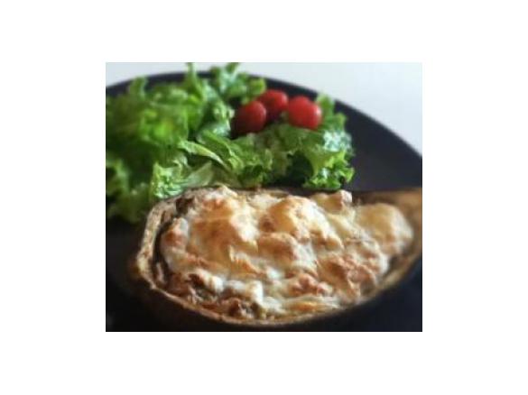 Beringelas recheadas com Salsicha