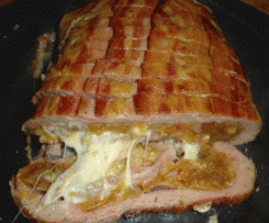 Rolo de Carne com Bacon, Farinheira, Fiambre e Queijo