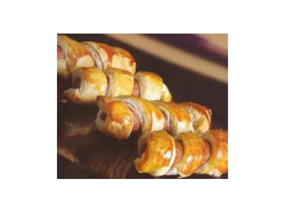 Folhados de salsicha