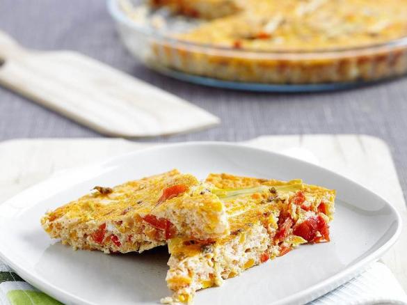 Tortilha de legumes no forno