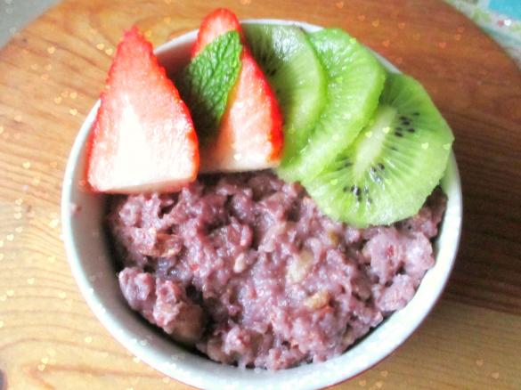 Papas de aveia de frutos vermelhos