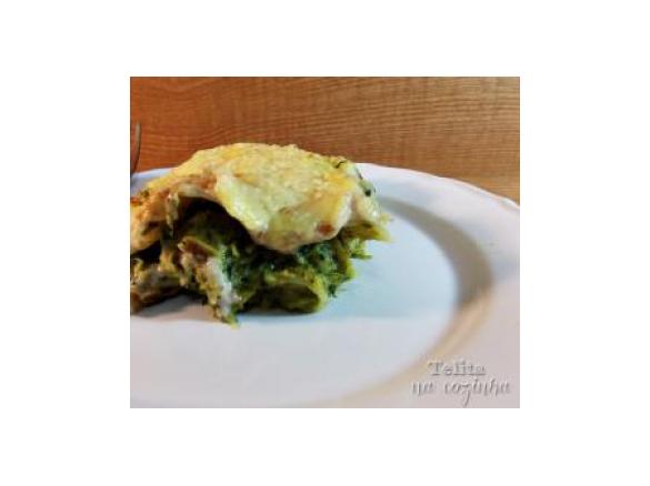 lasanha de bacalhau com espinafres