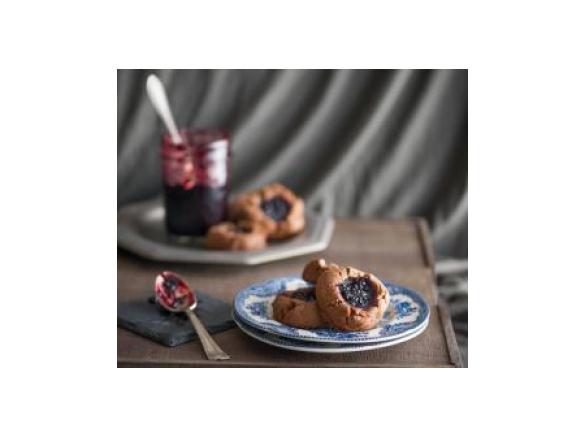 Cookies de Manteiga Amendoim e Cacau com Geleia