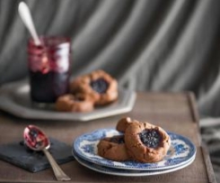 Cookies de Manteiga Amendoim e Cacau com Geleia