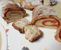 Pão com queijo e bacon / chouriça