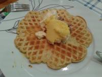 Waffle com gelado